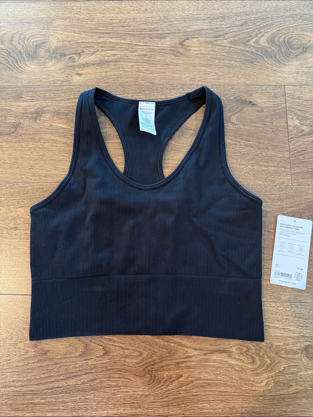 Athleta Ribbed Racerback Sports Bralette - Black